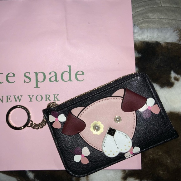 Kate Spade Doggie Leather Keychain card holder - Picture 3 of 9